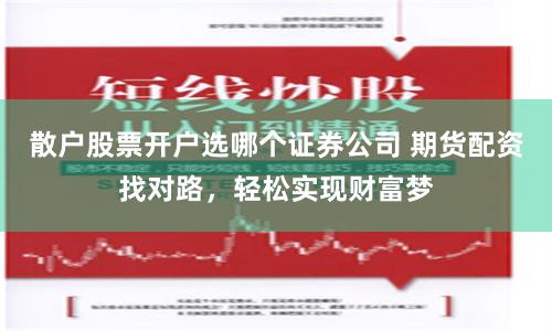 散户股票开户选哪个证券公司 期货配资找对路，轻松实现财富梦